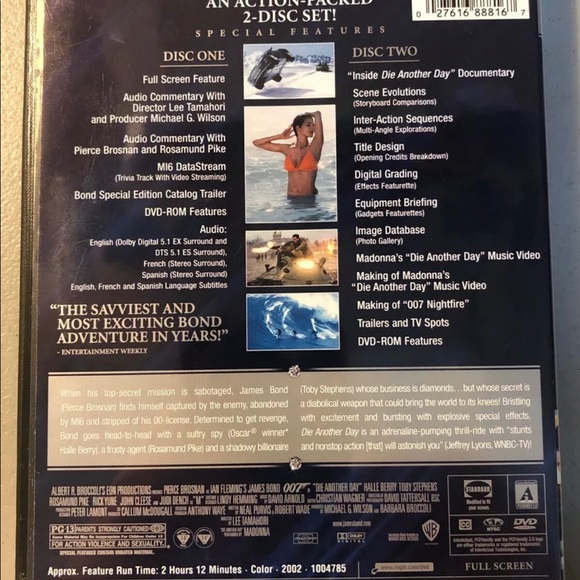 James Bond Die Another Day (DVD, 2003, 2-Disc Set, Special Edition Full Frame) - Picture 2 of 8